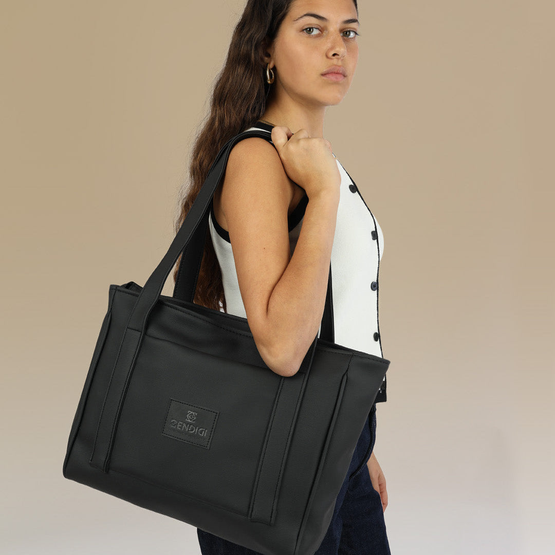 תיק צד מיני פלא קנבס טבעוני בעבודת יד עם מקום למחשב נייד עד 14 אינץ מתאים לעבודה לימודים ויום בתנועה