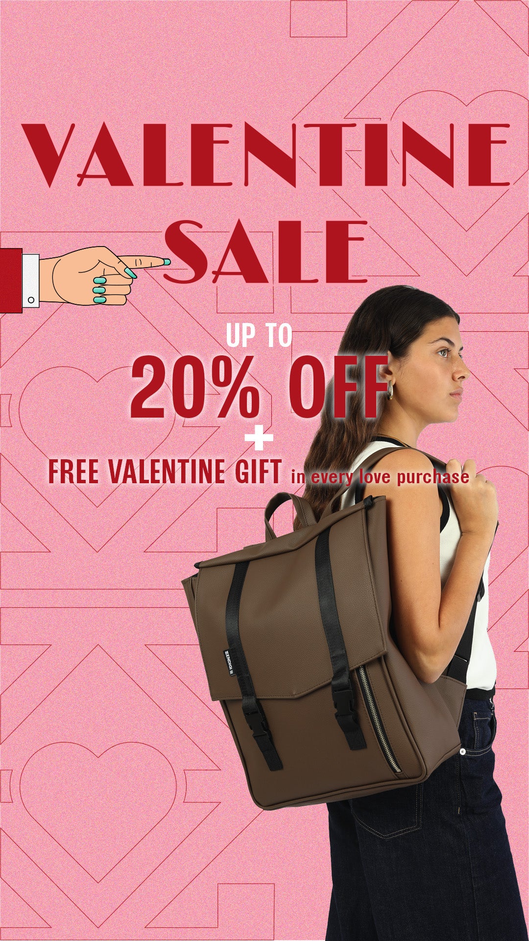 תיקים בהנחה מיוחדת לולנטיין סייל, עד עשרים אחוז הנחה מתנה בכל רכישה על כל התיקים באתר.