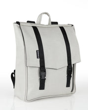 תיק גב טוקיו בינגו שמנת בזווית צד - תיק גב יוניסקס ללימודים עבודה ונסיעות, חלוקה חכמה ועיצוב מינימליסטי