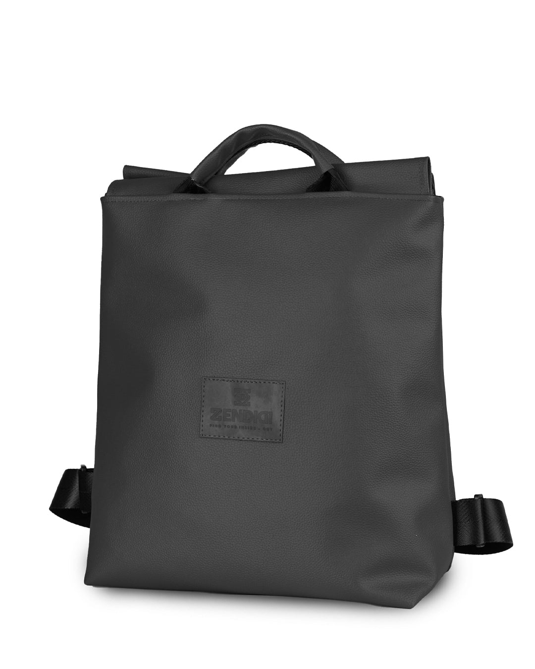 תיק גב יוניסקס שחור יוקרתי בעבודת יד, גזרה מלבנית נקייה לשימוש יומיומי.