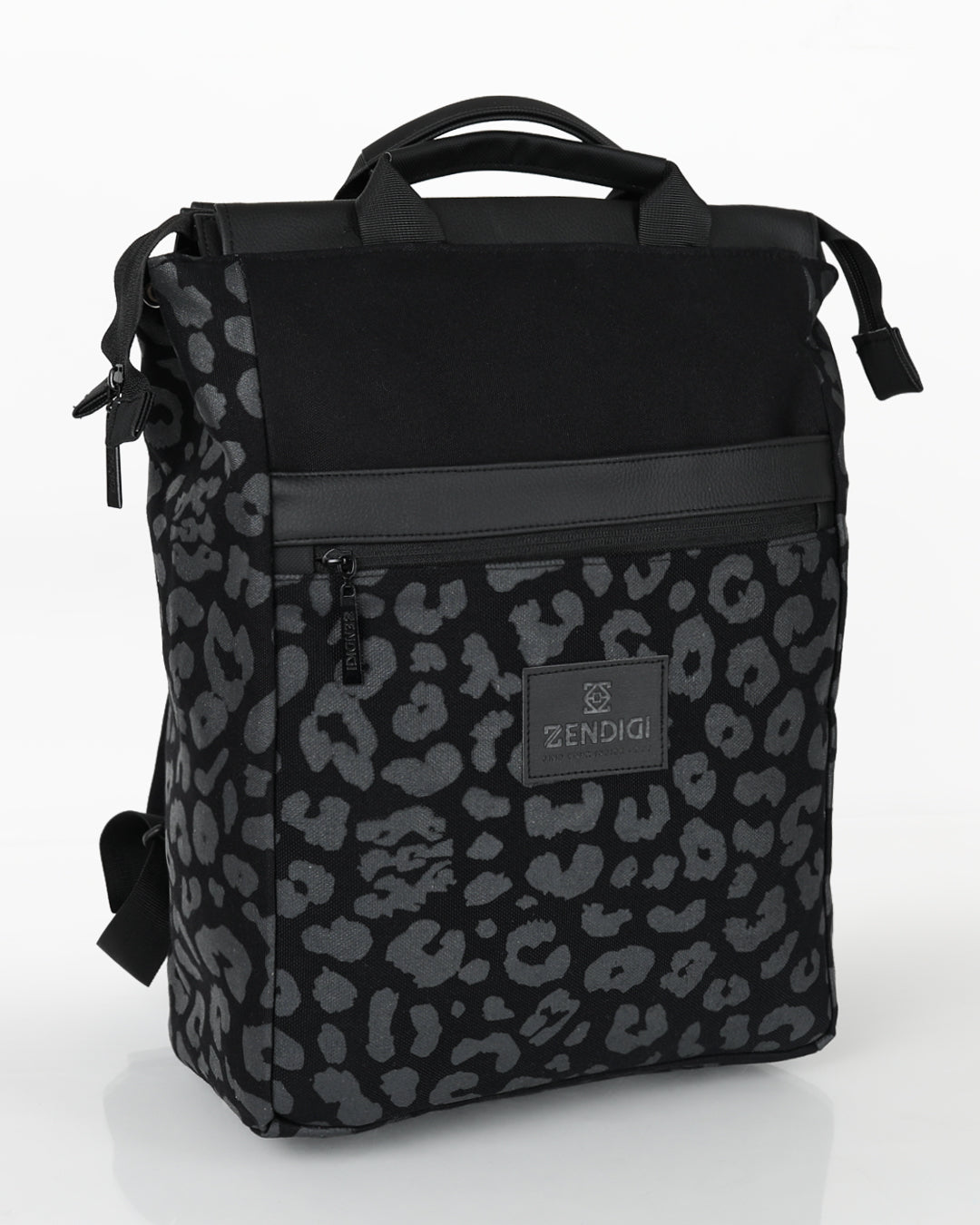 תיק גב שחור מנומר לגבר ולאישה, מילאנו שחור מנומר של זנדיגי.