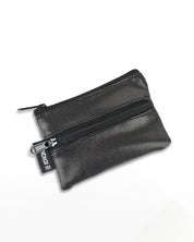 ארנק טבעוני קטן דאבל ביג׳י כסף דיסקו, תא אחד לכרטיסי אשראי ומזומן ותא קטן למטבעות 