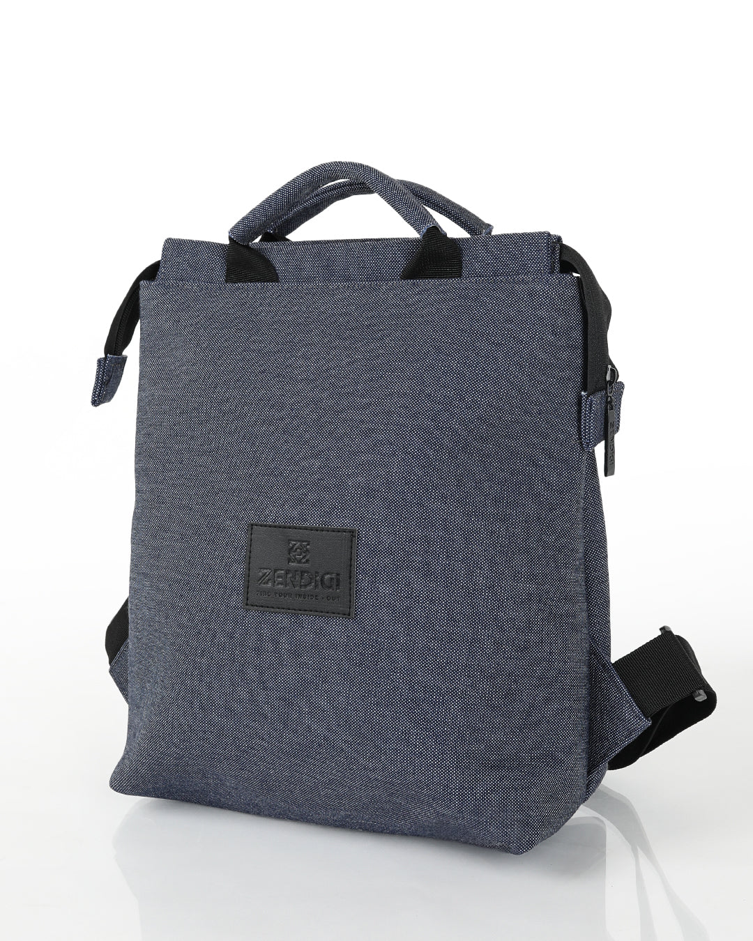 תיק גב ברלין ג'ינס של זנדיגי - עיצוב יוניסקס אורבני בצבע אפור ג'ינס, מבט מהצד