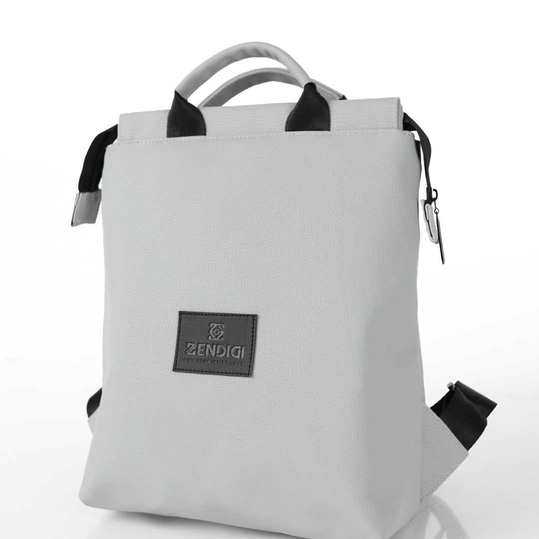 תיק גב ברלין קול מינט של זנדיגי - עיצוב יוניסקס אורבני בצבע אפור ג'ינס, מבט מהצד