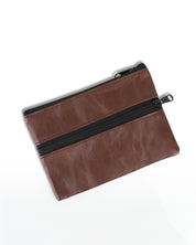 ארנק טבעוני שני תאים צוקו חום כהה, קייס טבק מעוצב בעבודת יד.