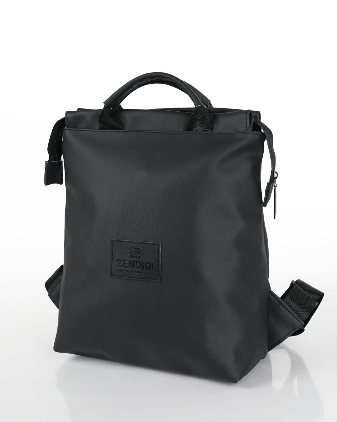 תיק גב ברלין שחור קלאסי של זנדיגי - עיצוב יוניסקס אורבני בצבע אפור ג'ינס, מבט מהצד