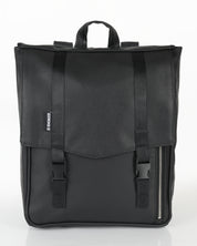 תיק גב טוקיו שחור כדורסל של זנדיגי - תיק גב למחשב נייד עד 16 אינץ׳ בעיצוב אורבני קלאסי, תא רוכסן קדמי ובד טבעוני עמיד