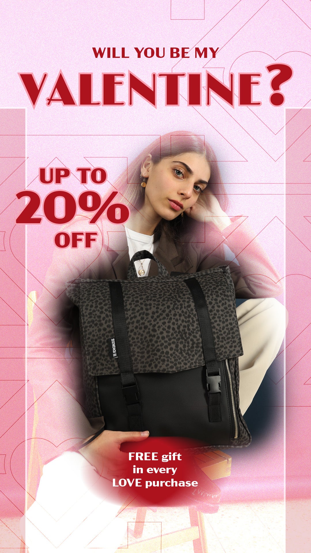 תיקים בהנחה מיוחדת לולנטיין סייל, עד עשרים אחוז הנחה מתנה בכל רכישה על כל התיקים באתר.