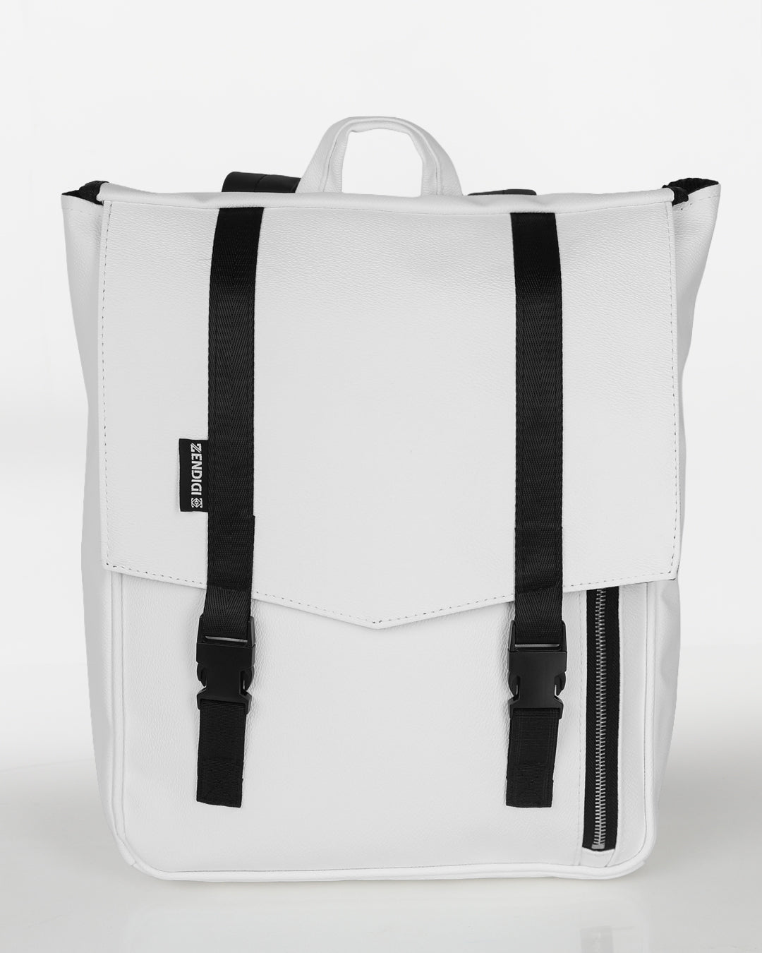 תיק גב טוקיו לבן קלאסי של זנדיגי - תיק גב למחשב נייד עד 16 אינץ׳ בעיצוב אורבני קלאסי, תא רוכסן קדמי ובד טבעוני עמיד