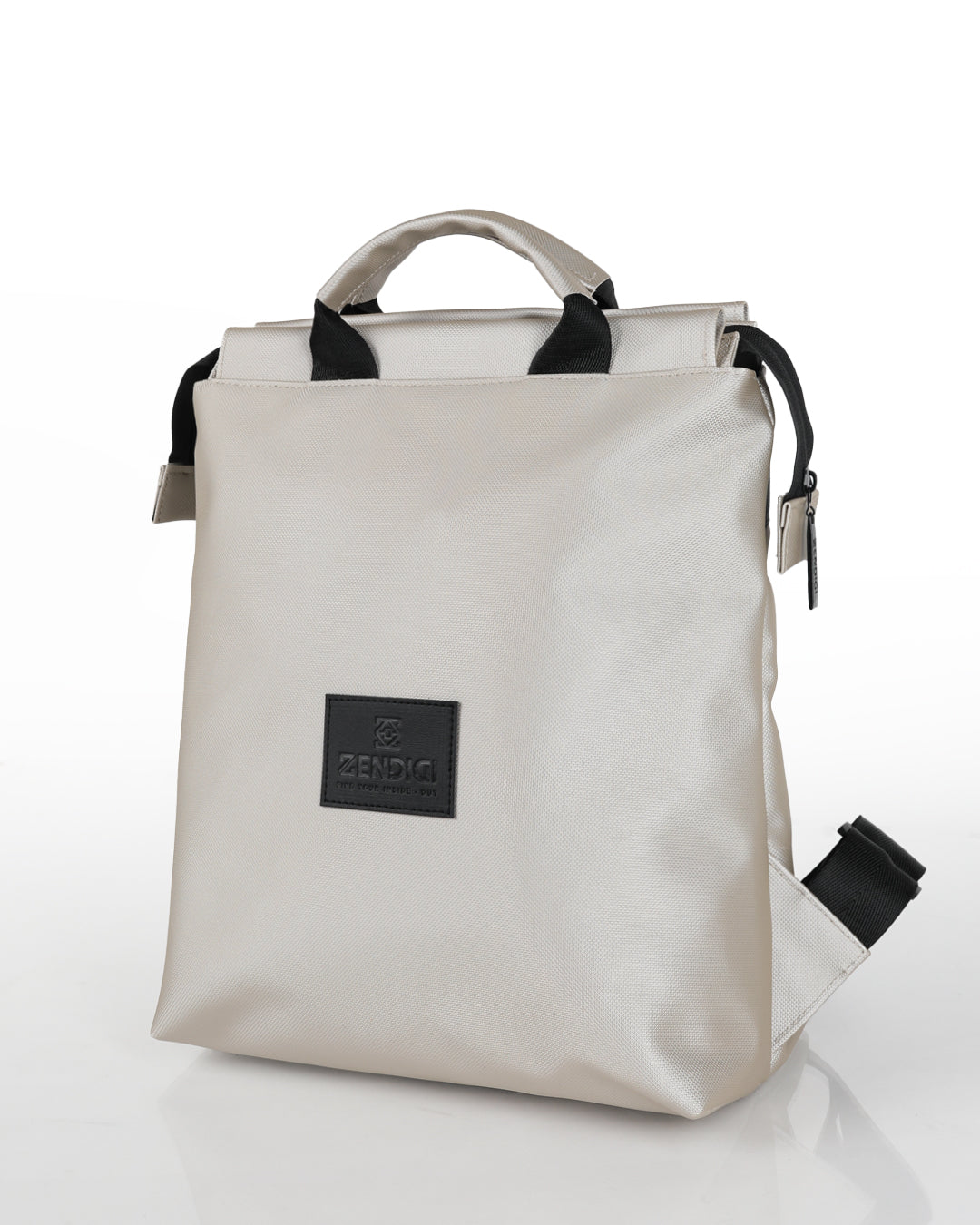 תיק גב ברלין כסף שיבולים של זנדיגי - עיצוב יוניסקס אורבני בצבע אפור ג'ינס, מבט מהצד